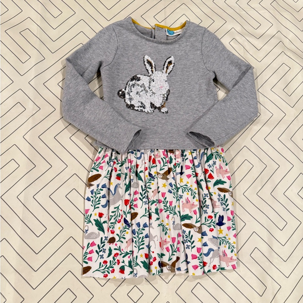 Mini Boden Multi Pattern Bunny Dress - Picture 1 of 13